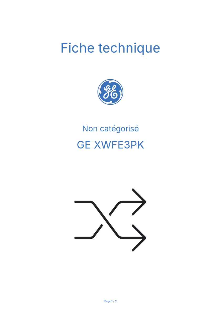 Image de la première page du manuel de l'appareil XWFE3PK