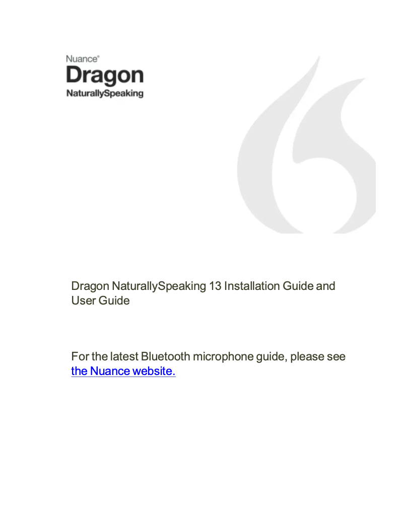 Página 1 del manual Manual de usuario Nuance Dragon NaturallySpeaking Premium 13