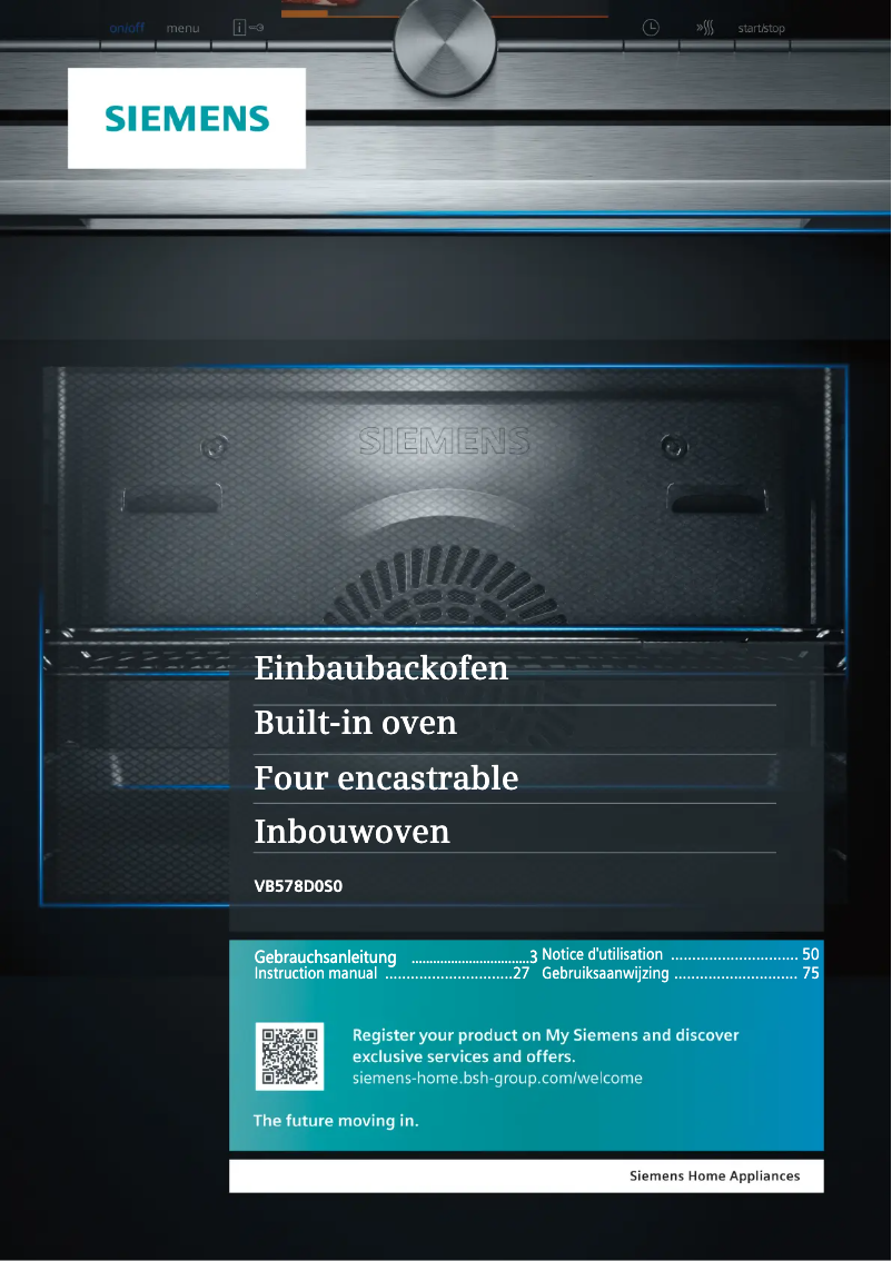 Page n°1 - Manuel utilisateur Siemens iQ500 VB578D0S0