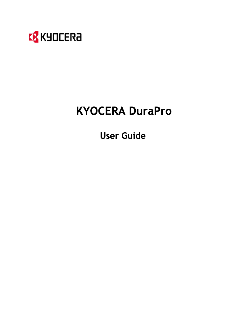 Page 1 de la notice Manuel utilisateur Kyocera DuraPro
