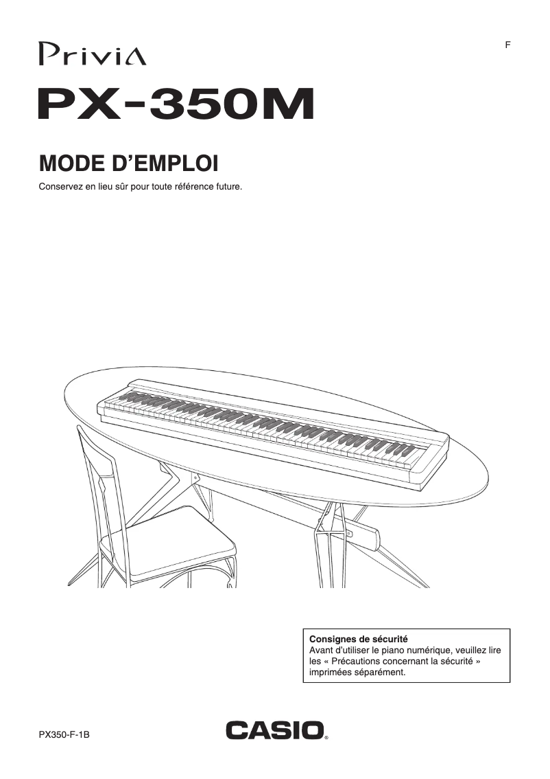 Page n°1 - Manuel utilisateur Casio Privia PX-350M