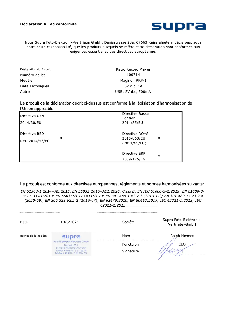 Page n°1 - Manuel utilisateur Maginon RRP-1