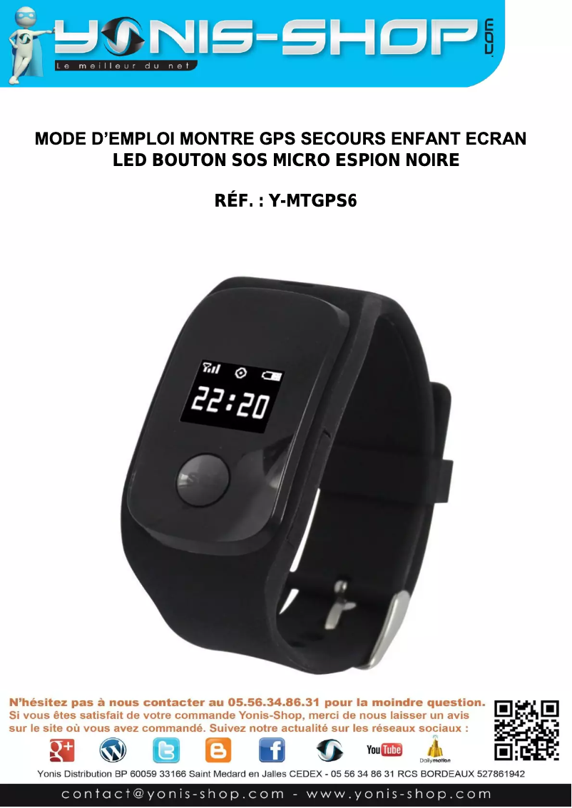 Image de la première page du manuel de l'appareil Y-MTGPS6