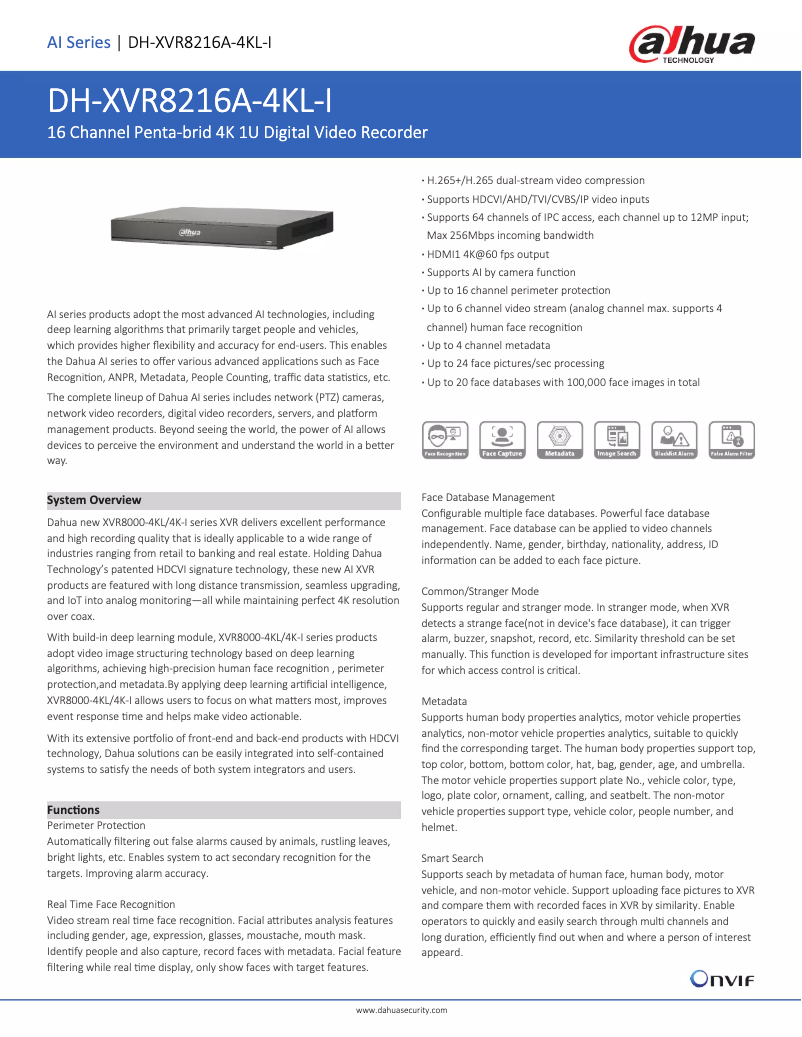 Image de la première page du manuel de l'appareil XVR8216A-4KL-I