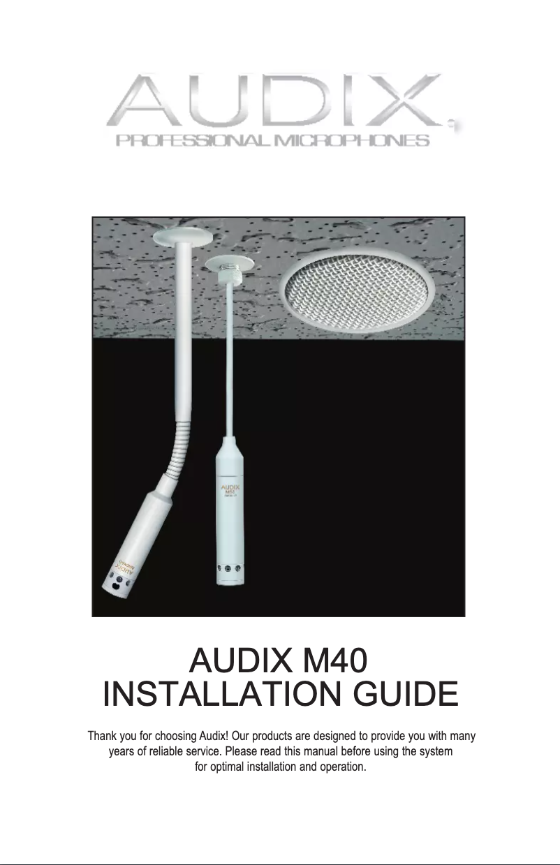 Page n°1 - Manuel utilisateur Audix M40W12S