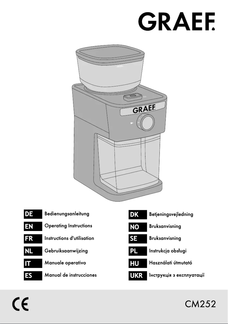 Page 1 de la notice Manuel utilisateur Graef CM252
