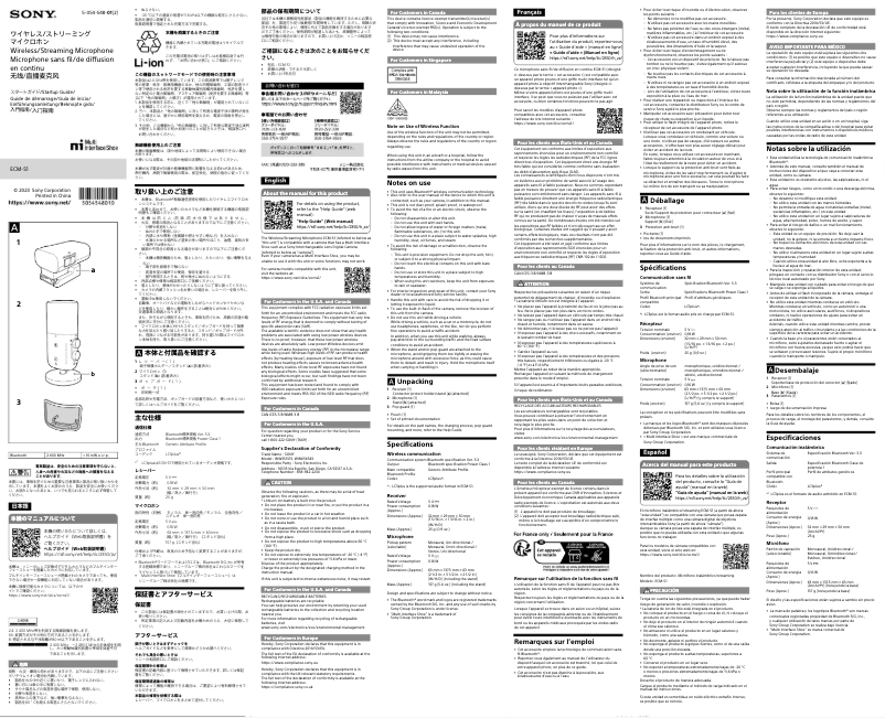 Página 1 del manual Guía de instalación Sony ECM-S1