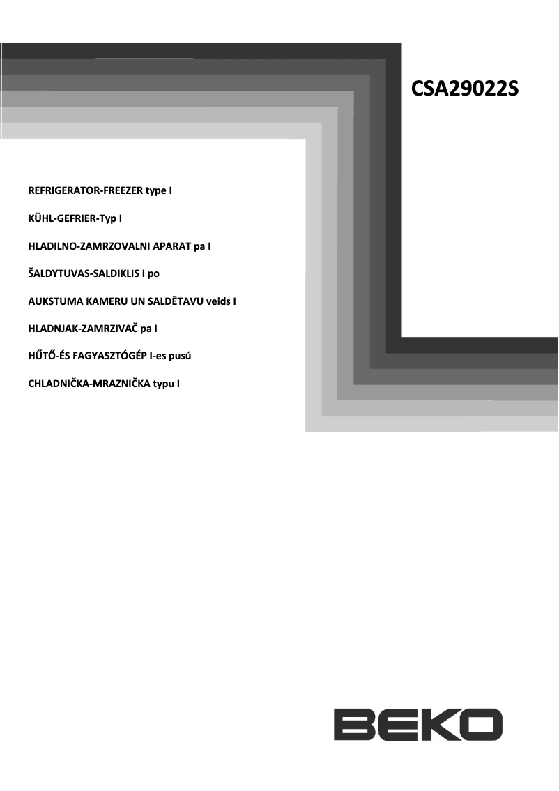 Page 1 de la notice Manuel utilisateur Beko CSA 29022 S
