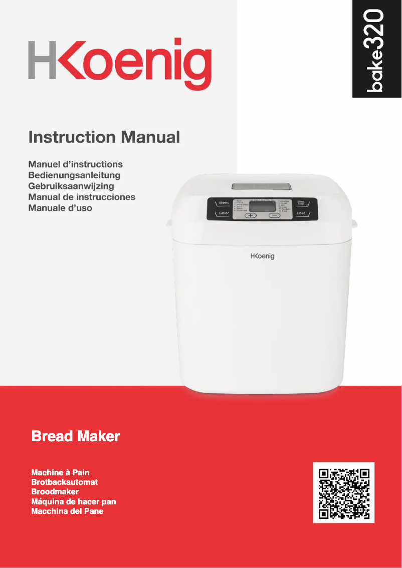 Image de la première page du manuel de l'appareil BAKE320