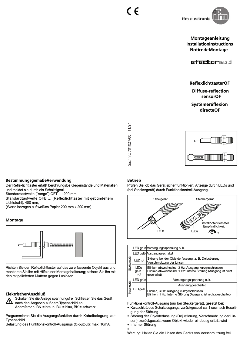 Page n°1 - Manuel utilisateur IFM OF5010