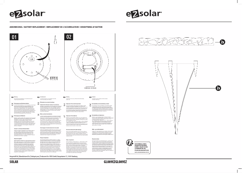 Page 1 de la notice Manuel utilisateur EZsolar GL089EZ