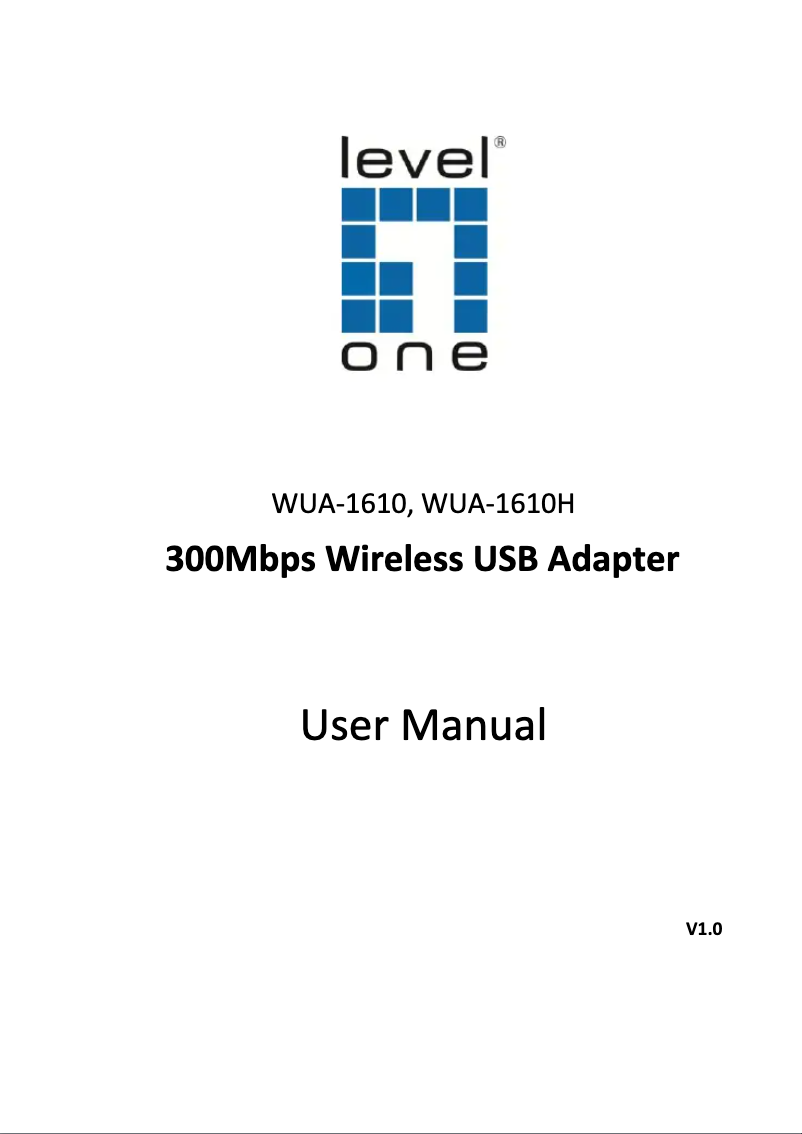 Page n°1 - Manuel utilisateur LevelOne WUA-1610