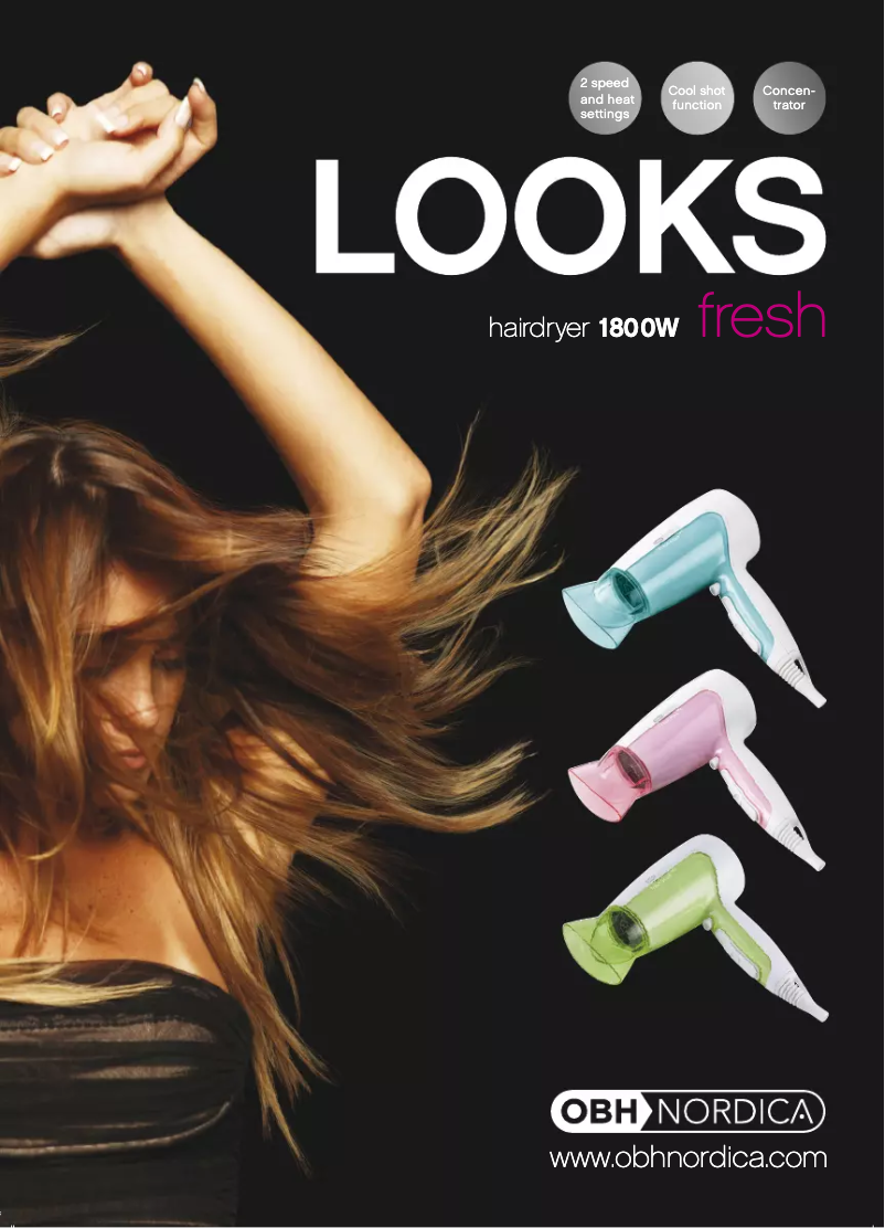 Page 1 de la notice Manuel utilisateur OBH Nordica Looks Fresh 5174