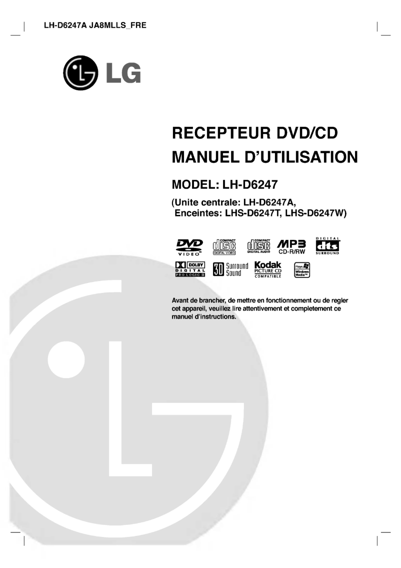 Page 1 of the manual User Manual LG LH-D6247A