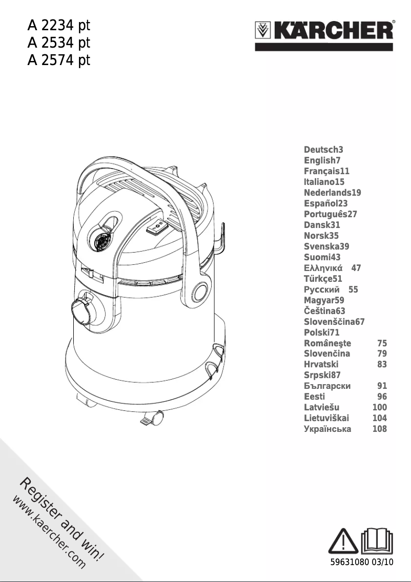 Image de la première page du manuel de l'appareil A 2534 PT
