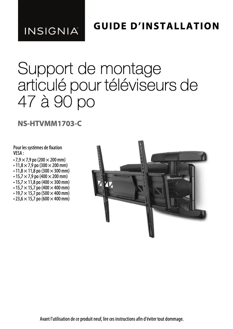Page n°1 - Manuel utilisateur Insignia NS-HTVMM1703-C