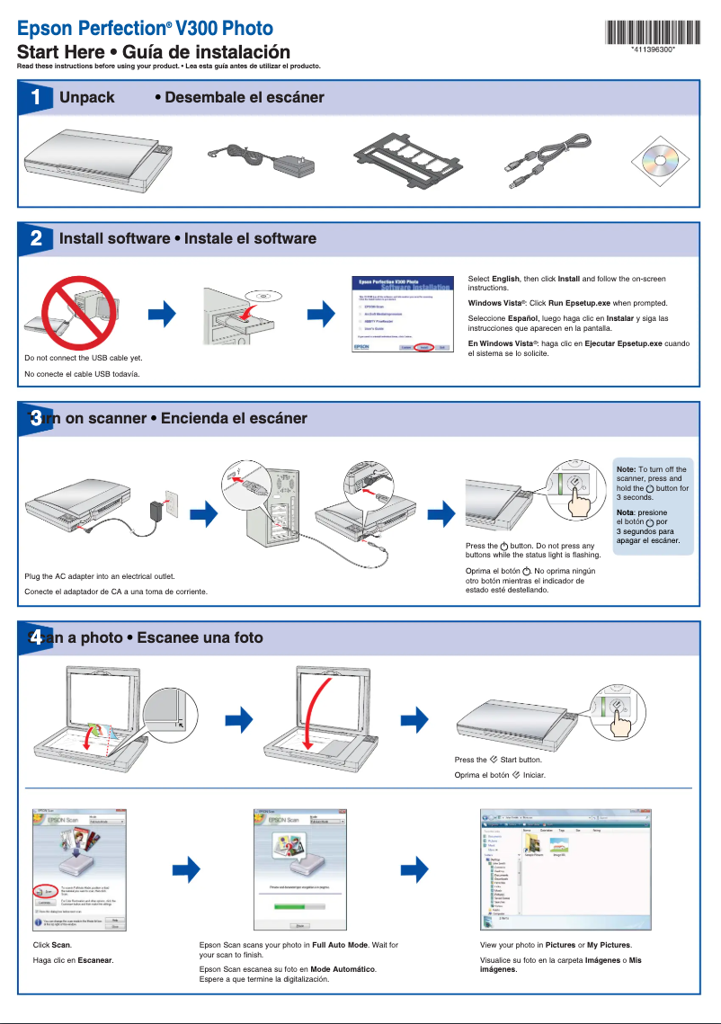 Página 1 del manual Manual de usuario Epson Perfection V300 Photo