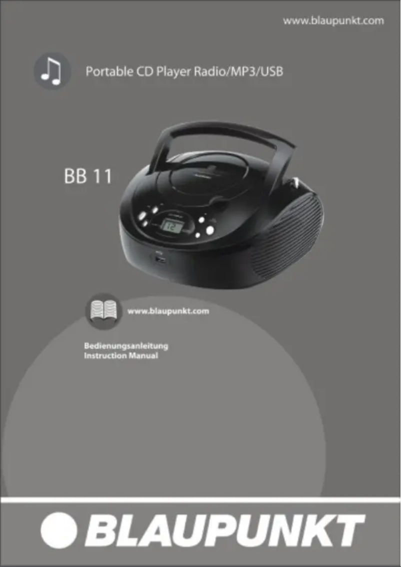 Page 1 de la notice Manuel utilisateur Blaupunkt BB11