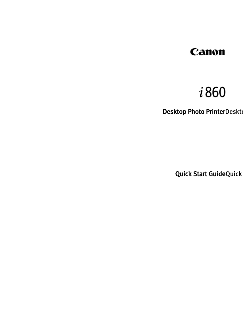 Page 1 de la notice Guide de démarrage rapide Canon Bubble Jet i860