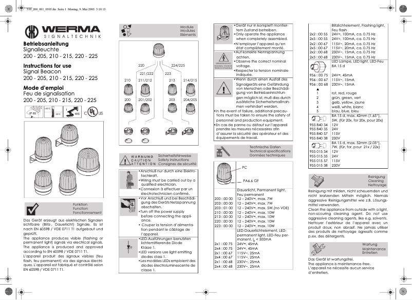 Image de la première page du manuel de l'appareil 202.300.68