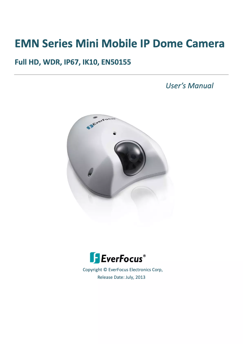 Page n°1 - Manuel utilisateur EverFocus NeVio EHN1220