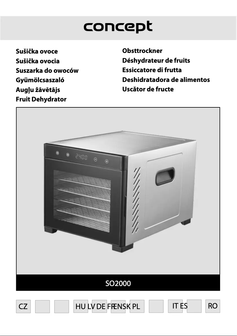 Page 1 de la notice Manuel utilisateur Concept SO2000