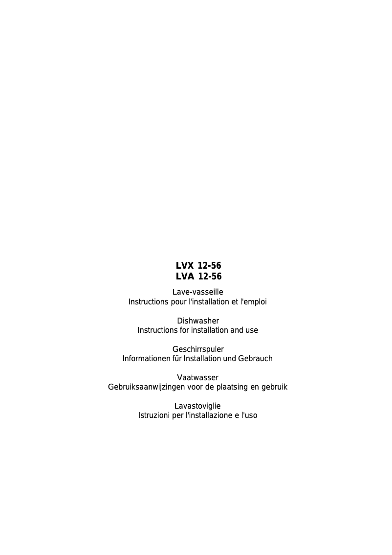 Page 1 de la notice Manuel utilisateur Scholtès LVX 12-56 AN