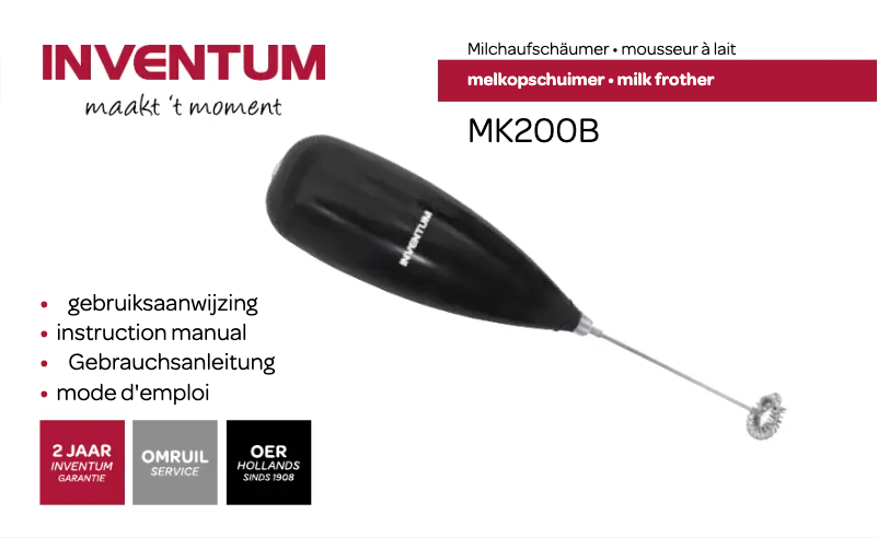 Page 1 de la notice Manuel utilisateur Inventum MK200B