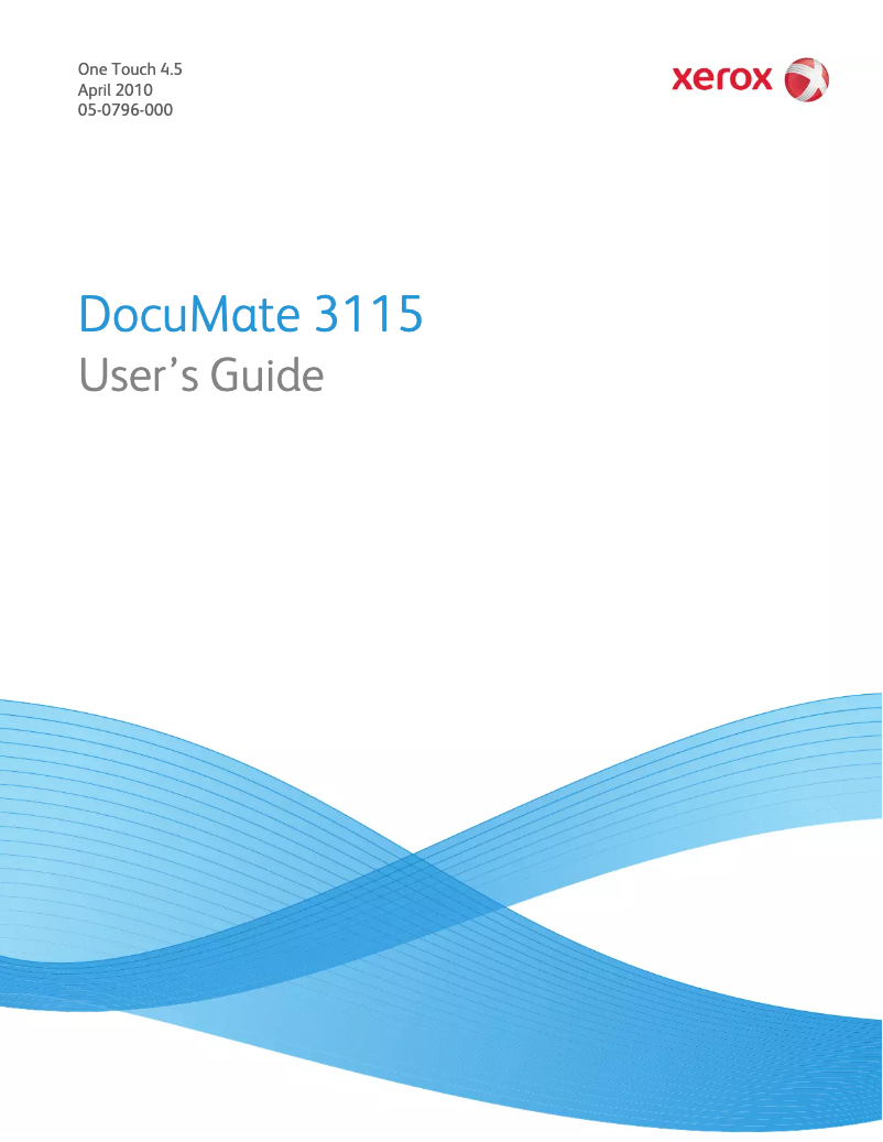 Page n°1 - Manuel utilisateur Xerox DocuMate 3115