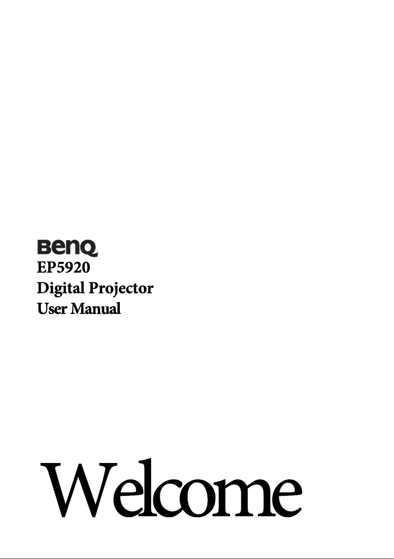 Page n°1 - Manuel utilisateur BenQ EP5920
