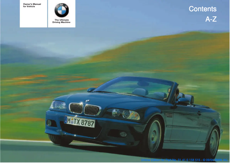 Image de la première page du manuel de l'appareil M3 Convertible (2005)