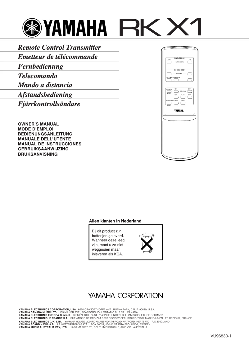 Image de la première page du manuel de l'appareil RK X1