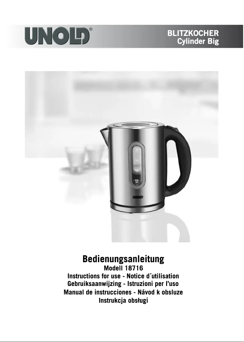 Image de la première page du manuel de l'appareil Cylinder Big 18716