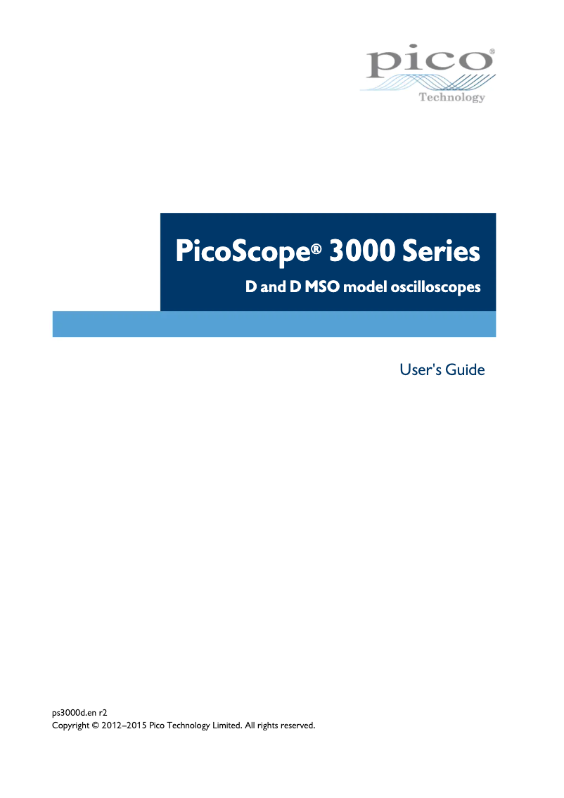 Page n°1 - Manuel utilisateur Pico PicoScope 3204D
