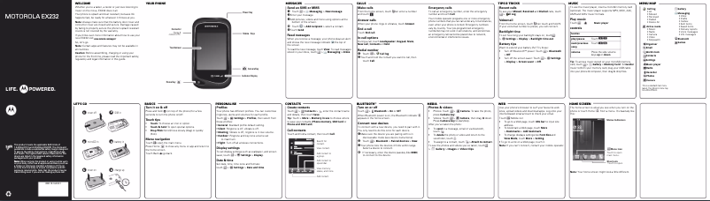 Page n°1 - Manuel utilisateur Motorola EX232