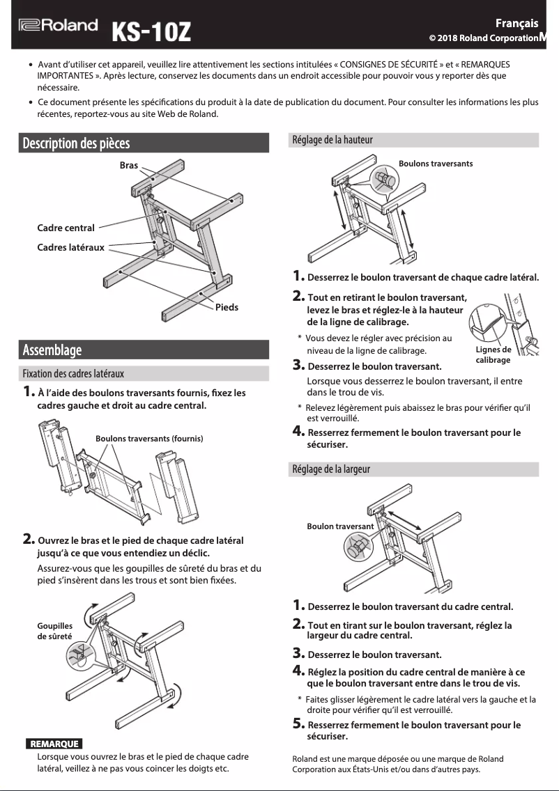 Page n°1 - Manuel utilisateur Roland KS-10Z