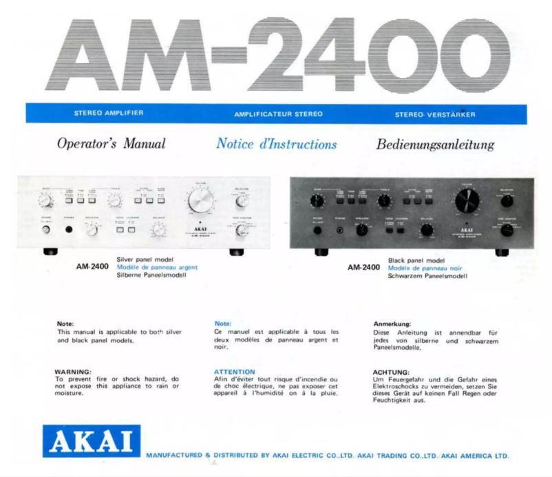 Image de la première page du manuel de l'appareil AM-2400
