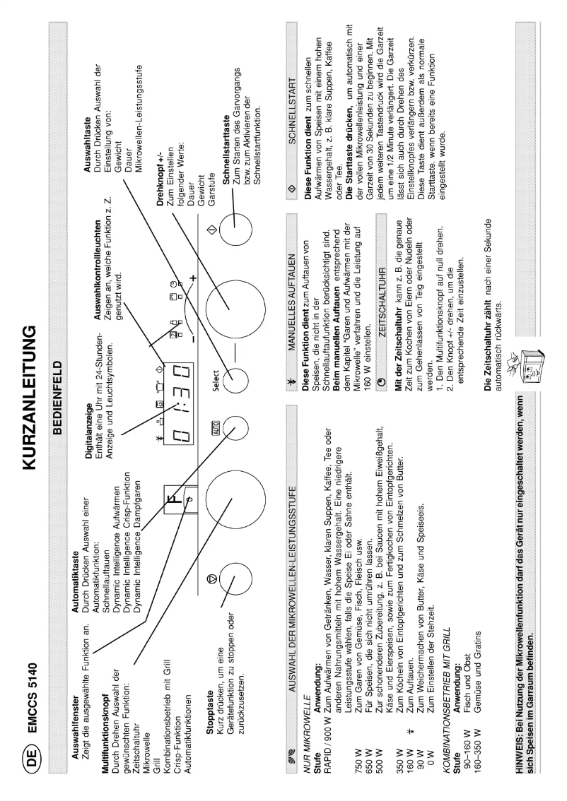 Page n°1 - Manuel utilisateur Bauknecht EMCCS 5140 in
