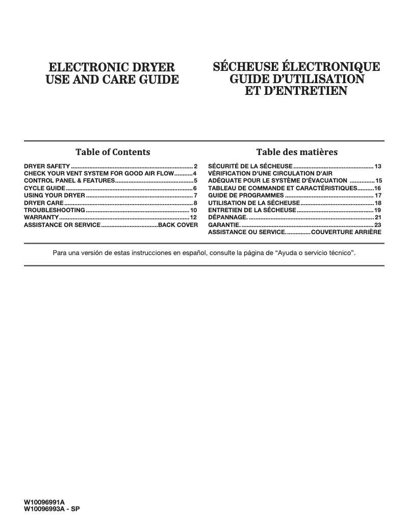Page n°1 - Manuel d'utilisation et d'entretien Amana NGD4700YQ