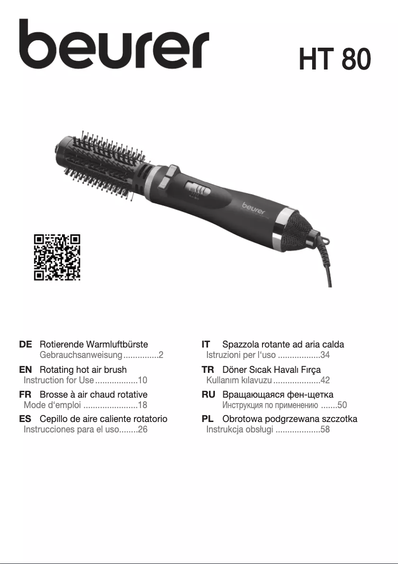 Page n°1 - Manuel utilisateur Beurer HT 80