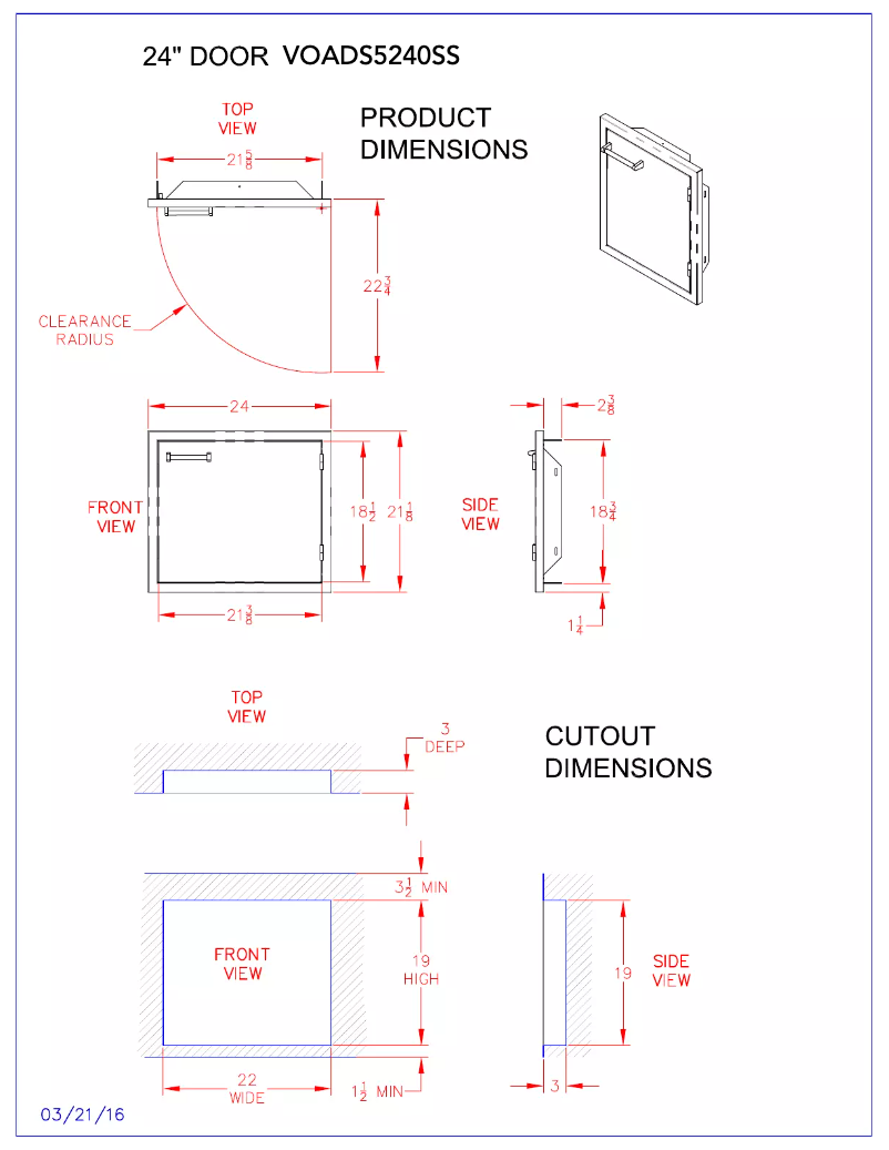 Page 1 de la notice Fiche technique Viking VOADS5241SS