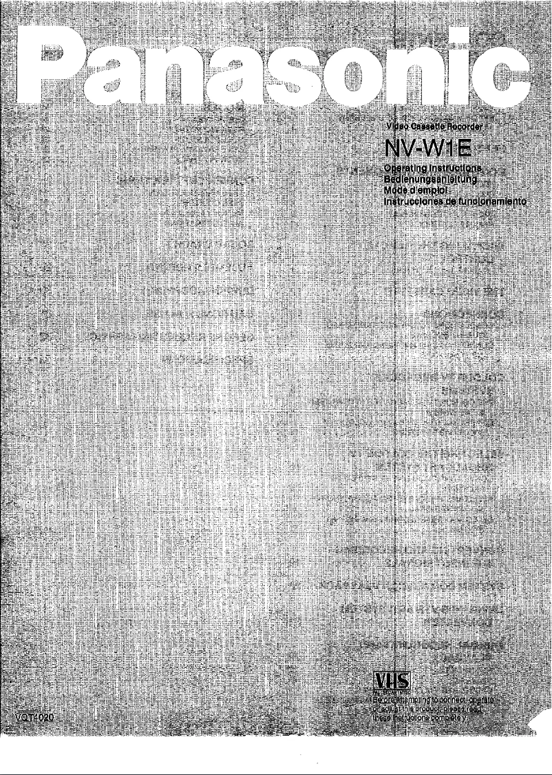 Image de la première page du manuel de l'appareil NV-W1E