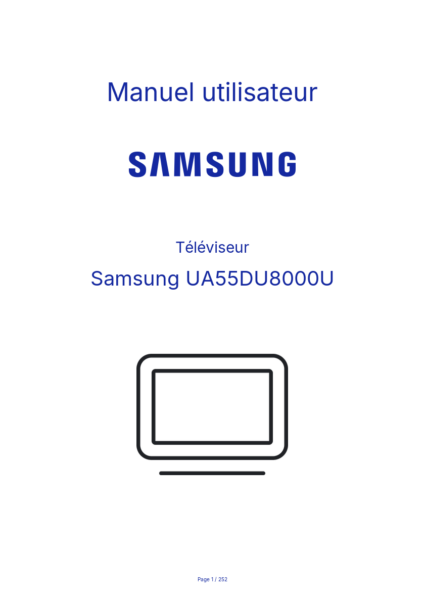 Page n°1 - Manuel utilisateur Samsung UA55DU8000U