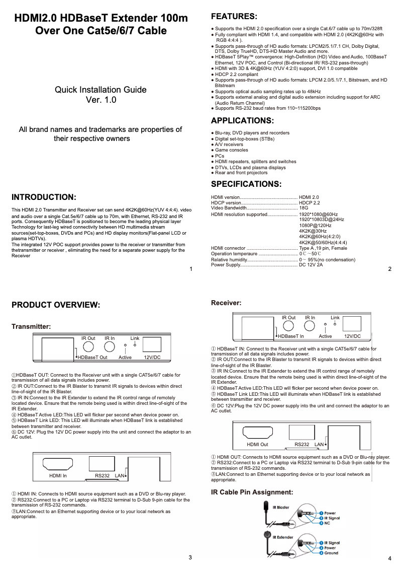 Page n°1 - Manuel utilisateur Micro Connect MC-HM-ET01ES