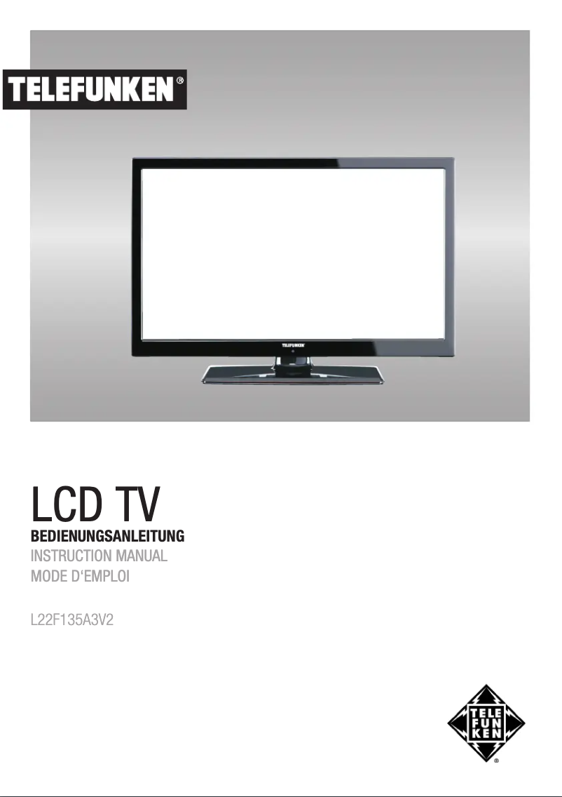 Page n°1 - Manuel utilisateur Telefunken L22F135A3V2
