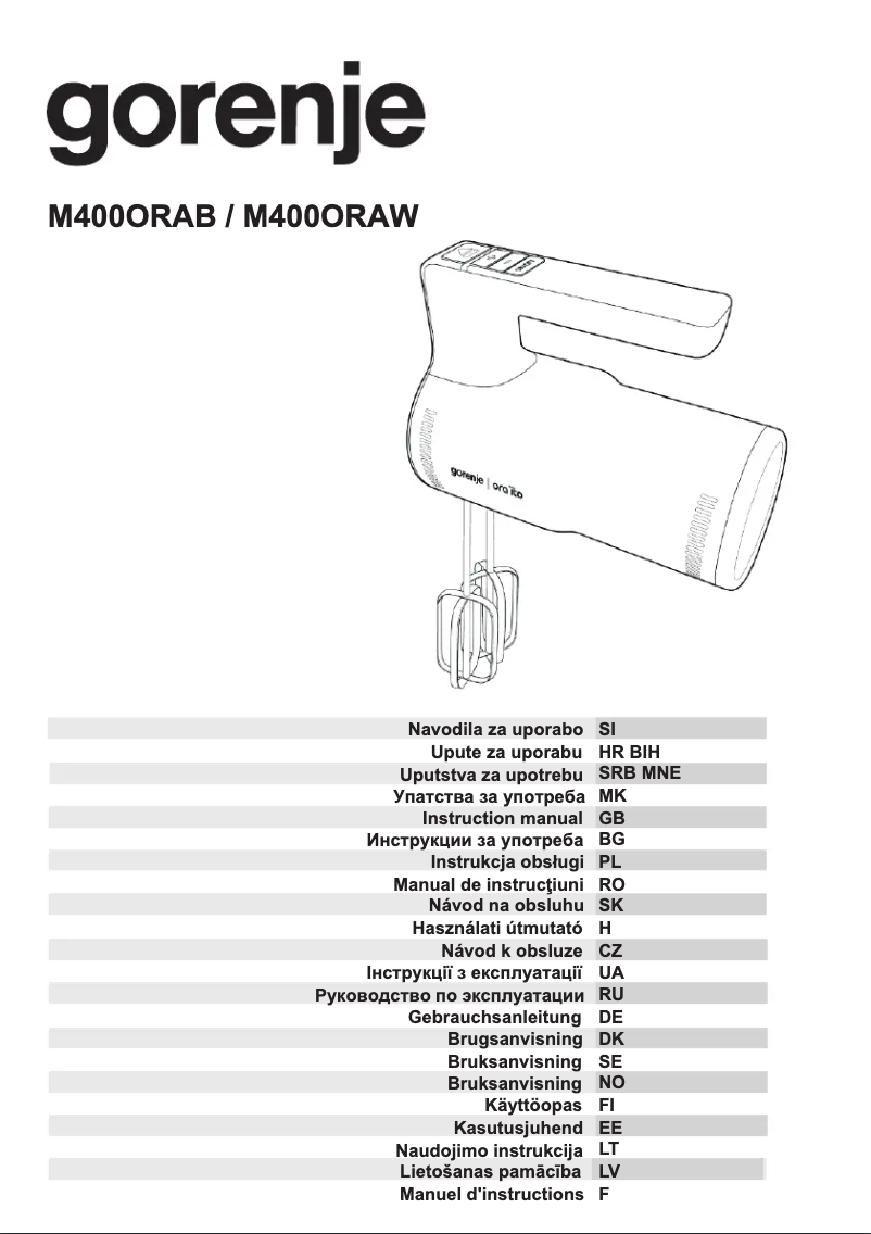 Image de la première page du manuel de l'appareil M400ORAB