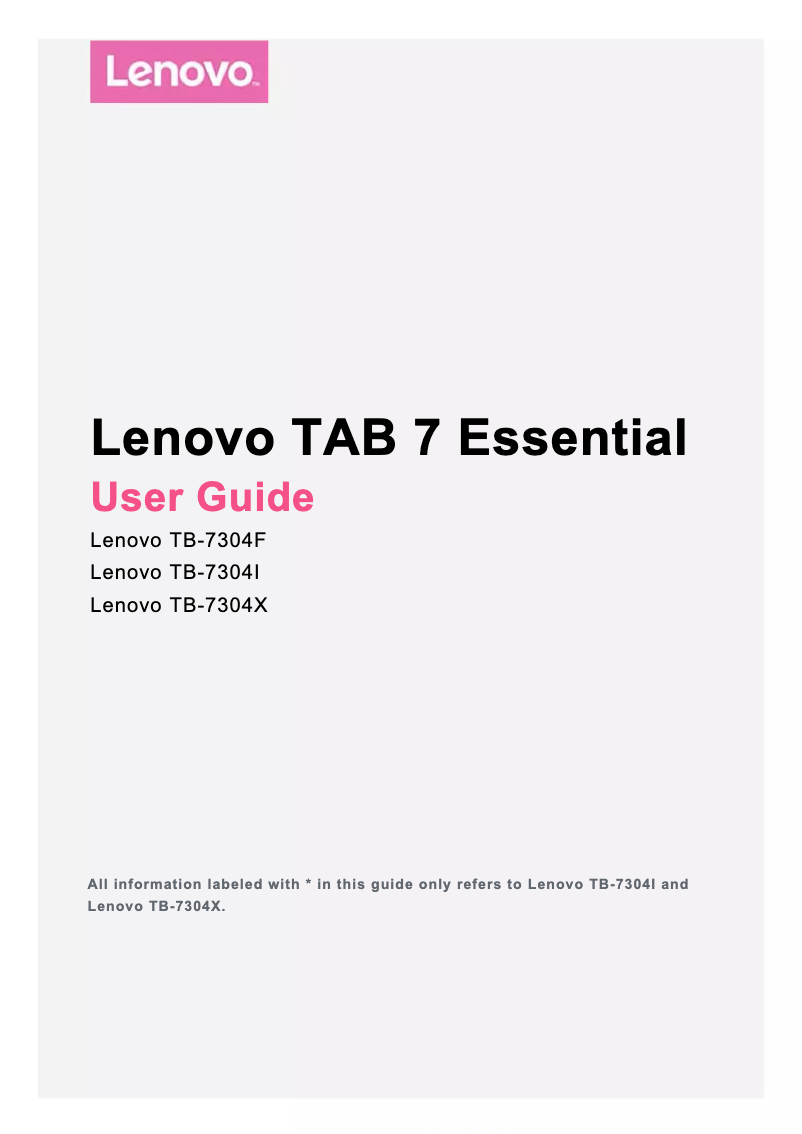 Imagen de la primera página del manual del dispositivo TB-7104I