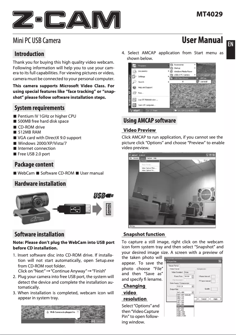 Page n°1 - Manuel utilisateur Media-Tech MT4029R