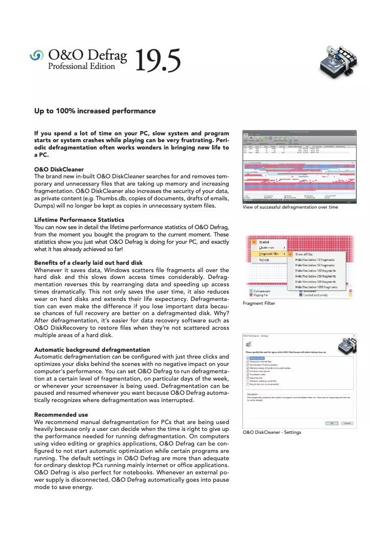 Page n°1 - Manuel utilisateur O&O Software Defrag 19 Professional