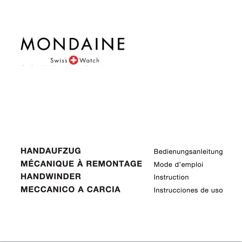 Página 1 del manual Manual de usuario Mondaine Handwinder GGM.D053